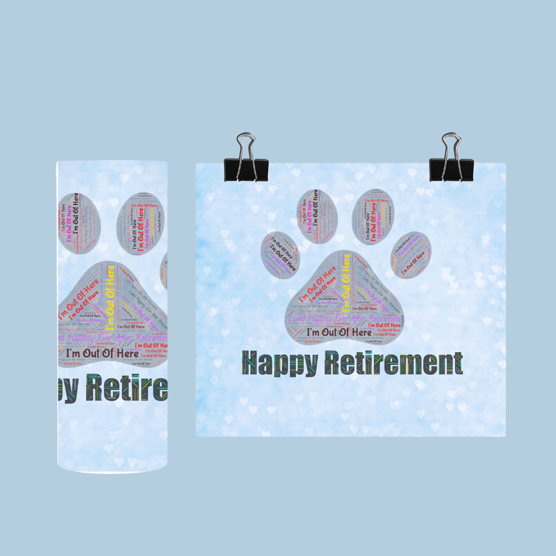 Happy Retirement Pet Footprint 4 | Personalized Tumbler