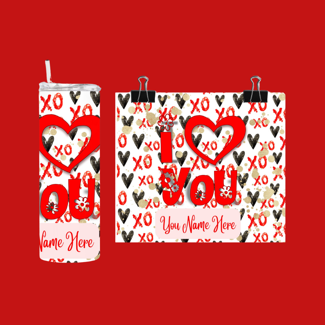 I Love You 2 | Personalized Tumbler