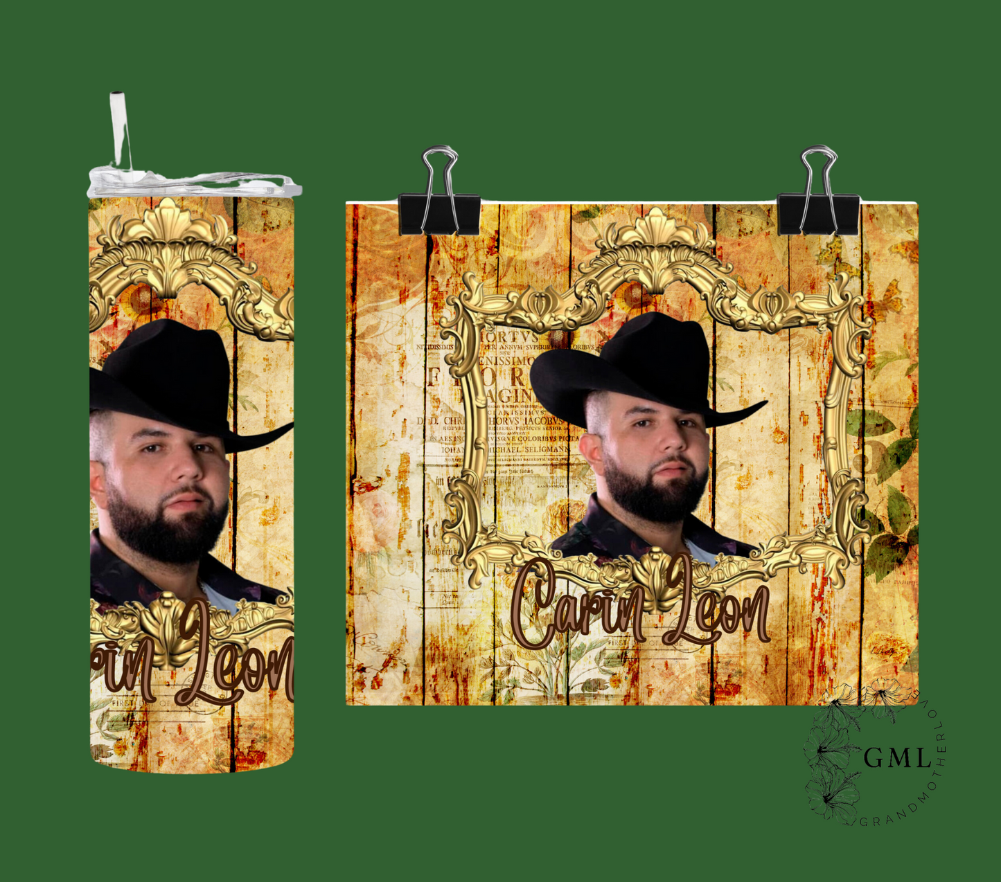 Carin Leon 1 | Personalized Tumbler With Lid and Straw