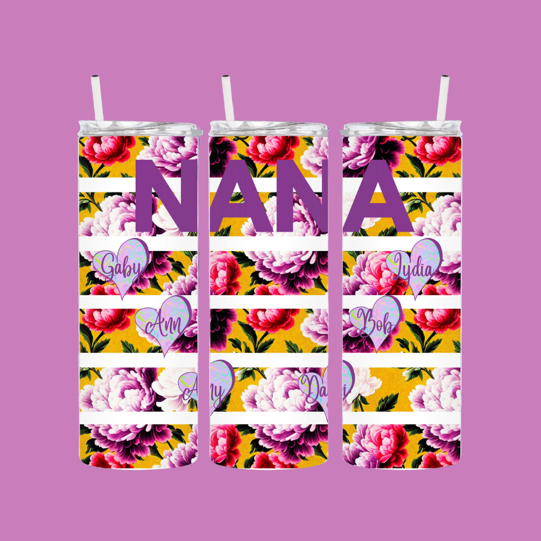 NANA + kids names, Valentines Day | Personalized Tumbler