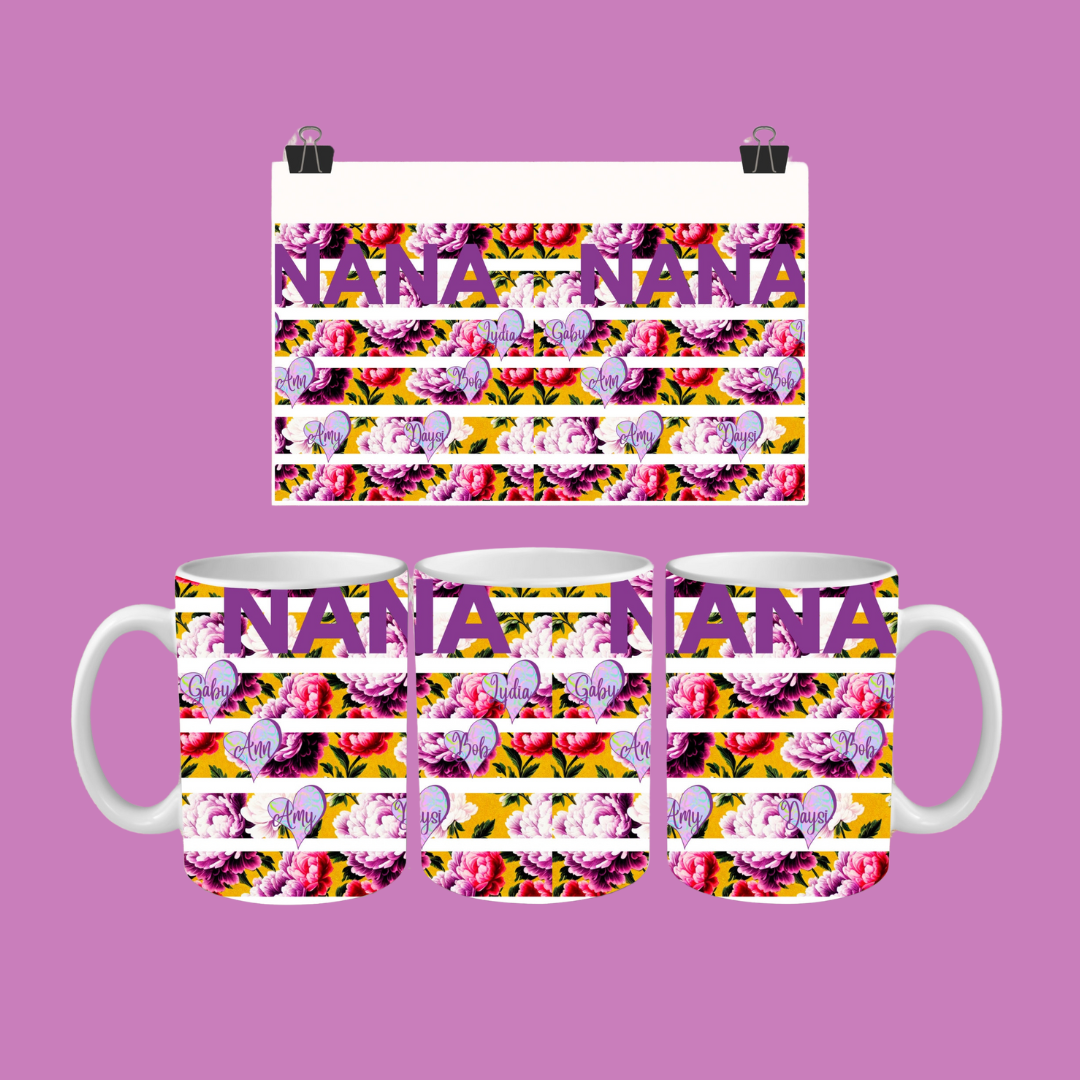 NANA + kids names, Valentines Day | Personalized Tumbler