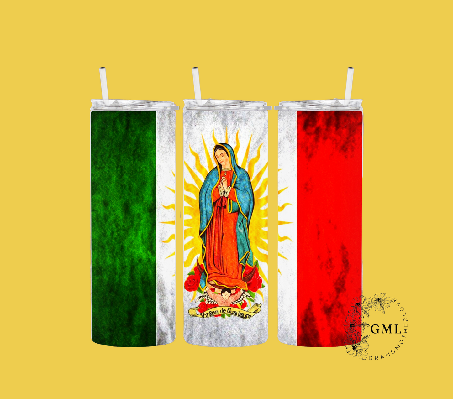 Guadalupe Mexican Flag | Tumbler + PNG File