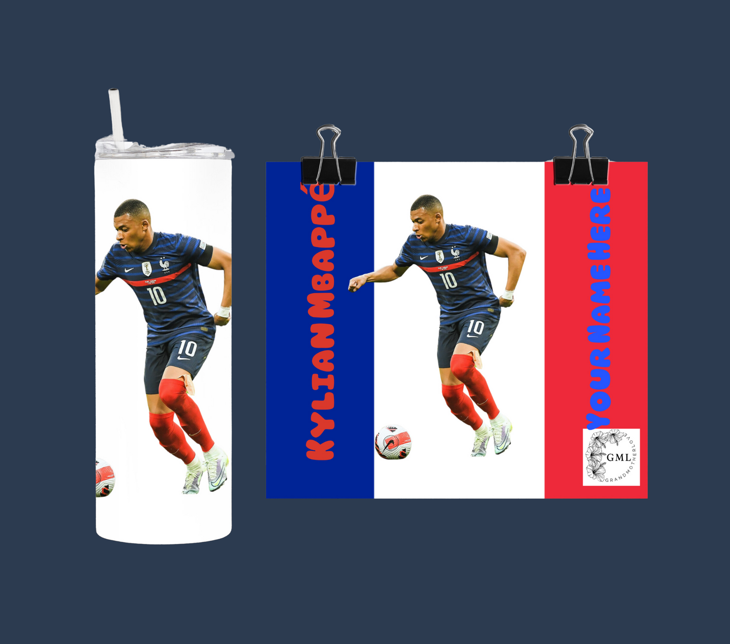 Kylian Mbappé | Personalized Tumbler