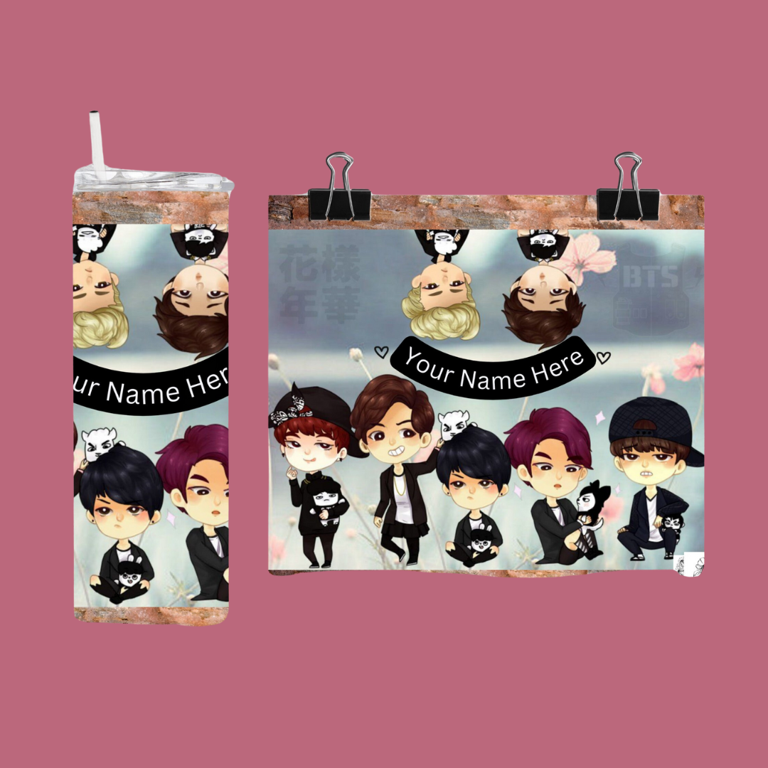 BTS | Personalized Tumbler With Lid and Straw