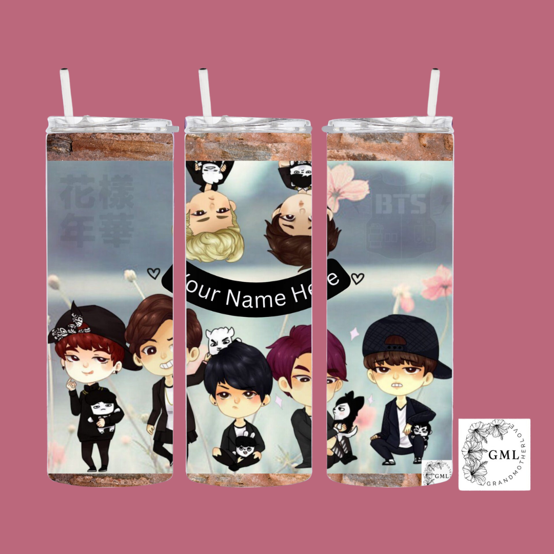 BTS | Personalized Tumbler With Lid and Straw