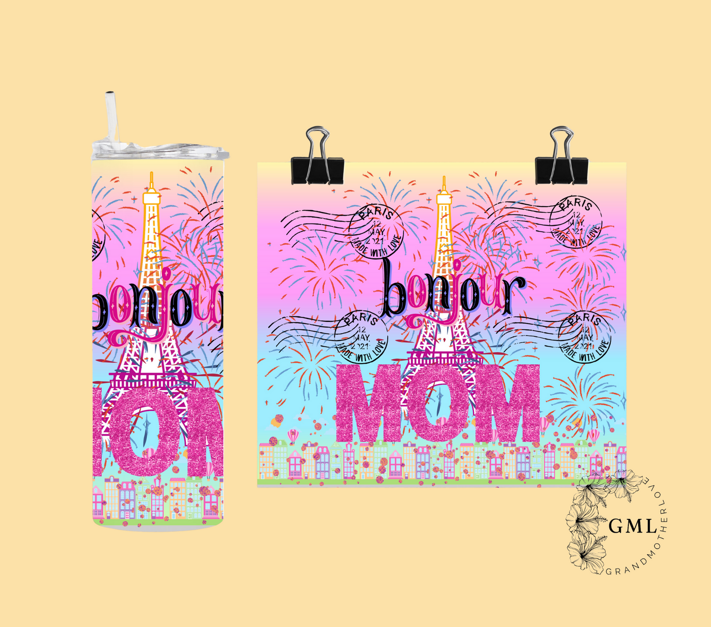 Paris Eiffel Mom | Personalized Tumbler