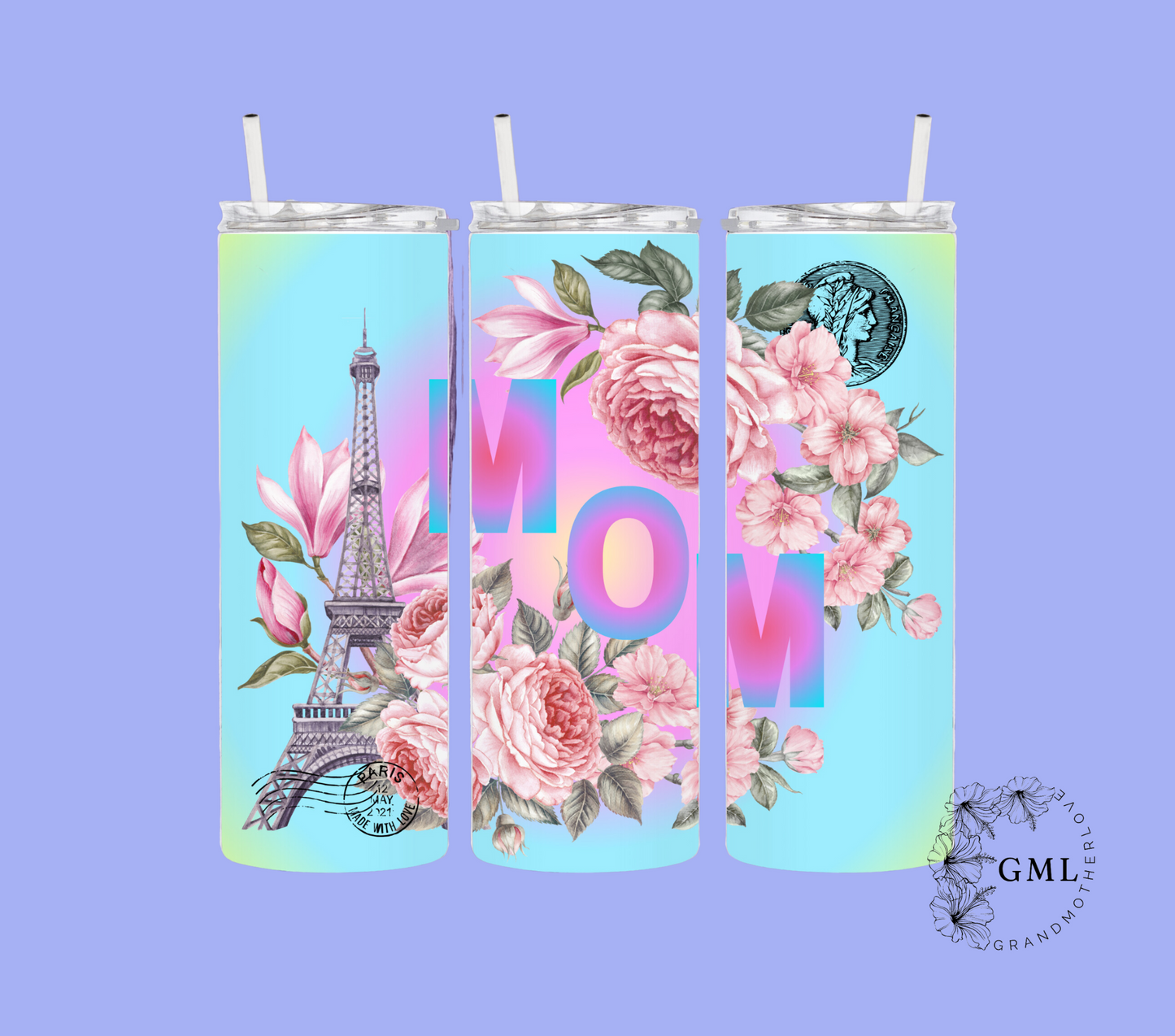 Paris Eiffel Mom 3 | Personalized Tumbler