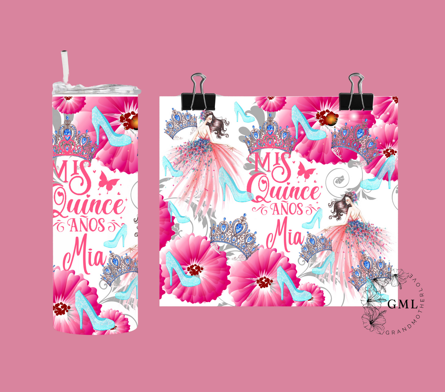 Quinceañera Pink 3 | Personalized Tumbler