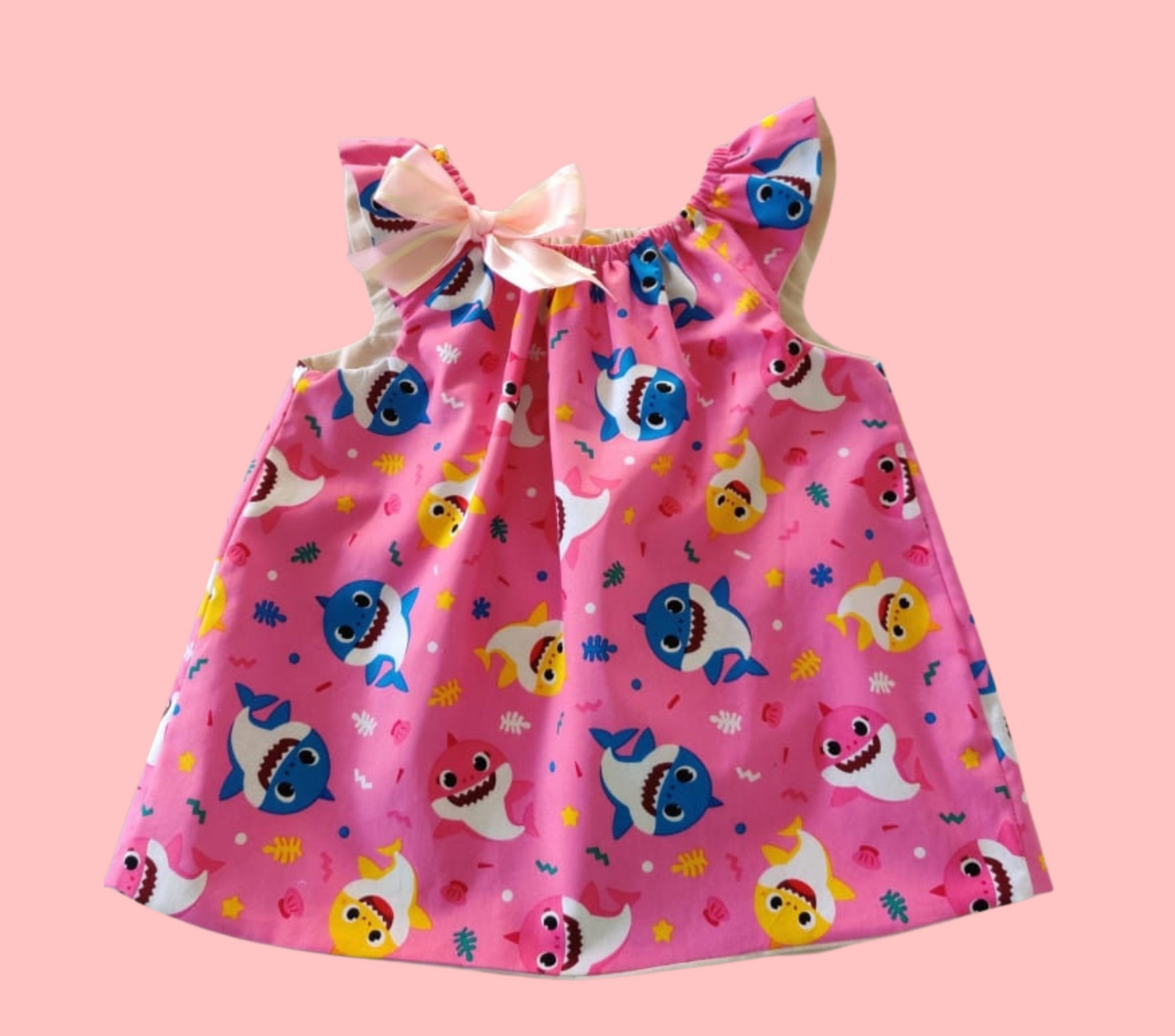 Baby Shark | Girl's Peasant Dress