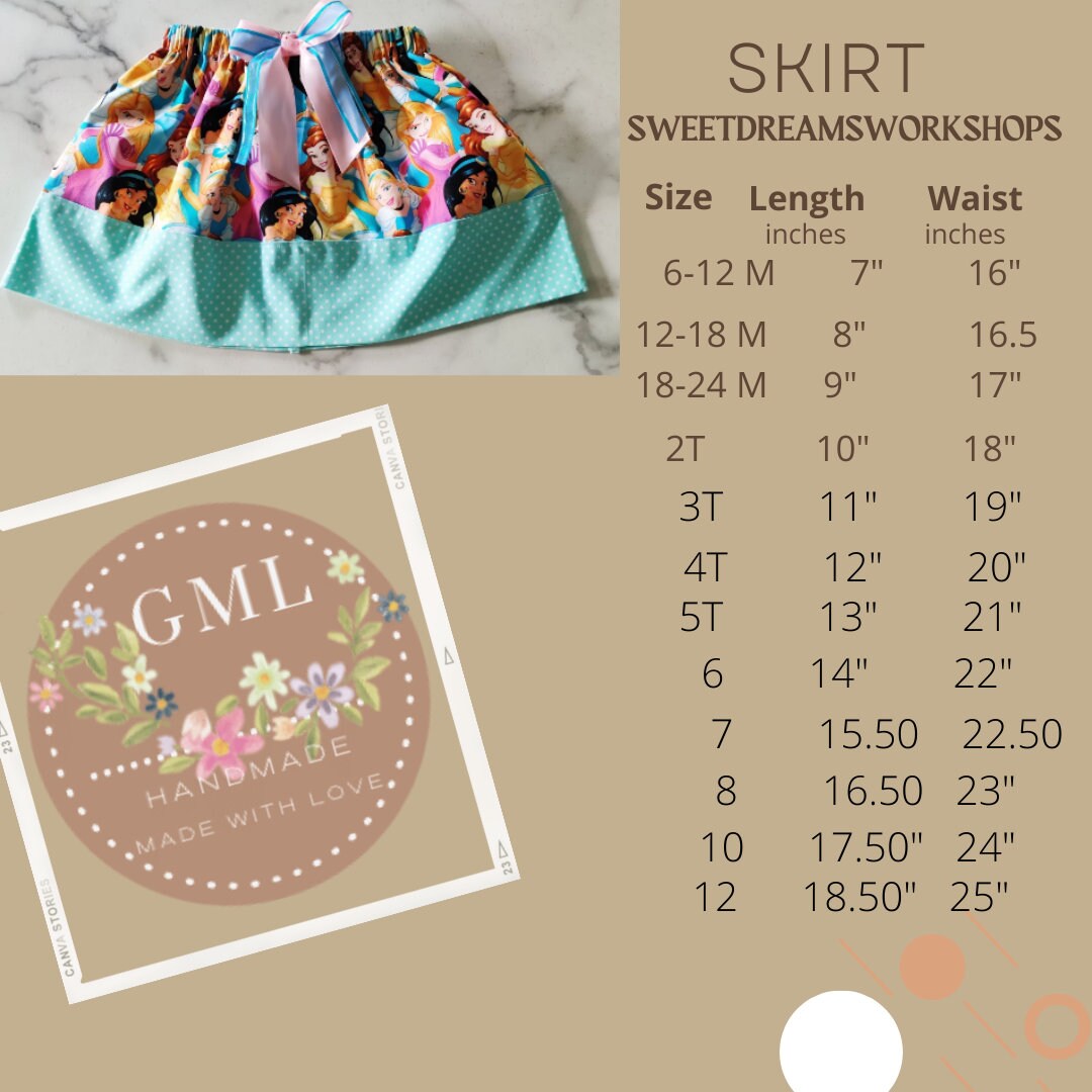 Disney Princess/Polka Dot | Skirt for Girls/Toddlers