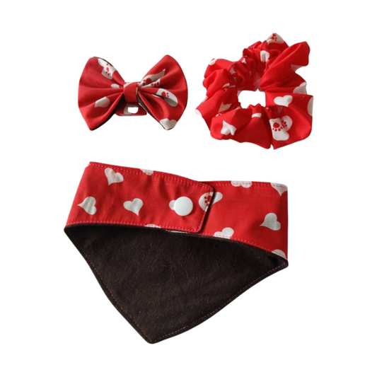 Amor Cat |  Collar Snap Button Bandanas or Bow