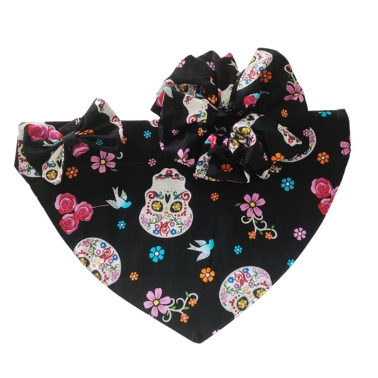 Calavera for Pets |  Set Collar Slip-On Dog Bandanas Reversible