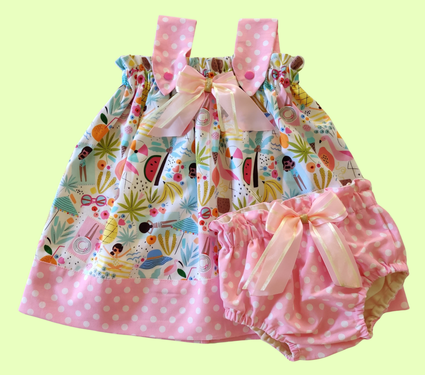 Summer Dress | Sleeveless Dress + Pink Bloomer