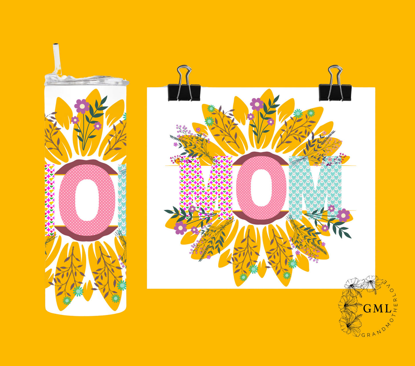 Mom Sun Flower | Personalized Tumbler