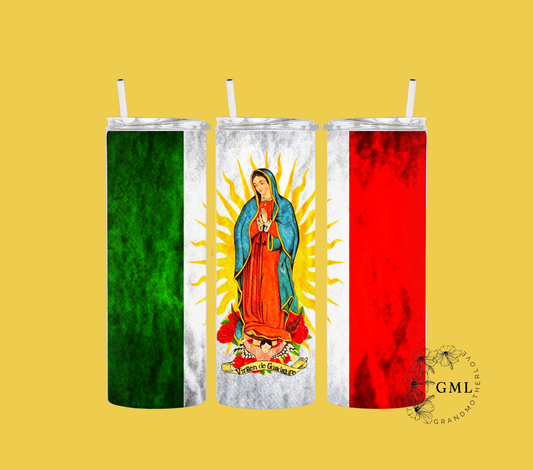 Guadalupe Mexican Flag |  Tumbler + PNG File