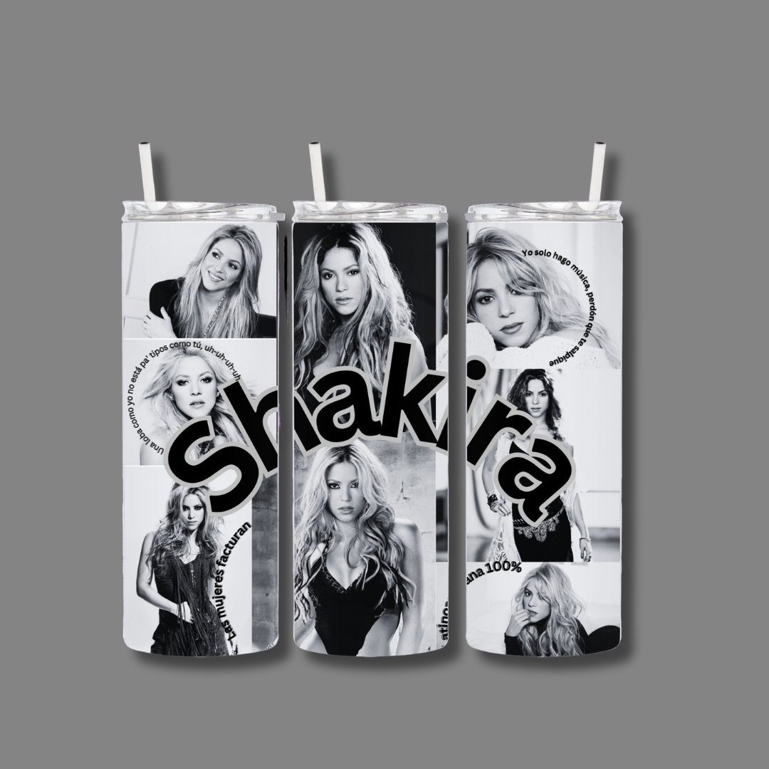 Shakira (B&W) Lyrics | Tumbler Sublimation Design