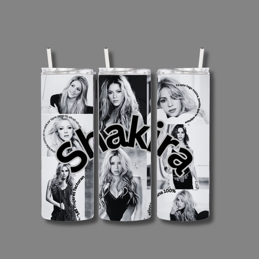 Shakira (B&W) Lyrics | Tumbler Sublimation Design