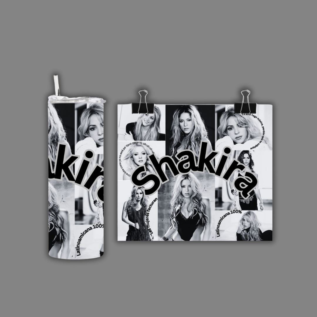 Shakira (B&W) Lyrics | Tumbler Sublimation Design