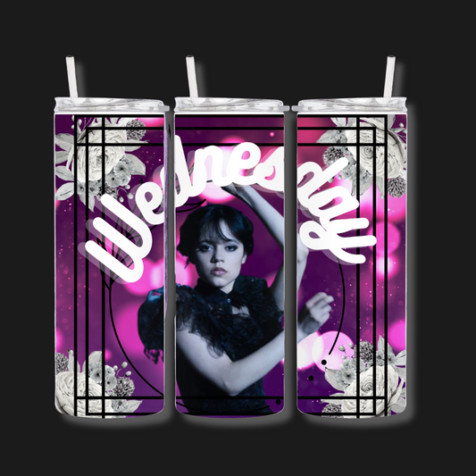 Wednesday | Personalized Tumbler With Lid and Straw