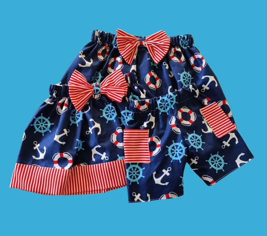 Nautical Blue | Brother and Sister Outfit/Twin Babies/Set Unisex