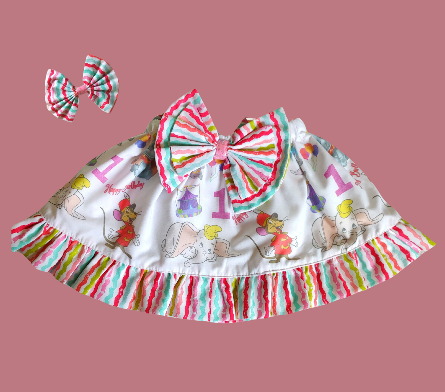 Dumbo - Custom Theme Party | Skirt-Straps Suspenders/Skirt and Head Bow