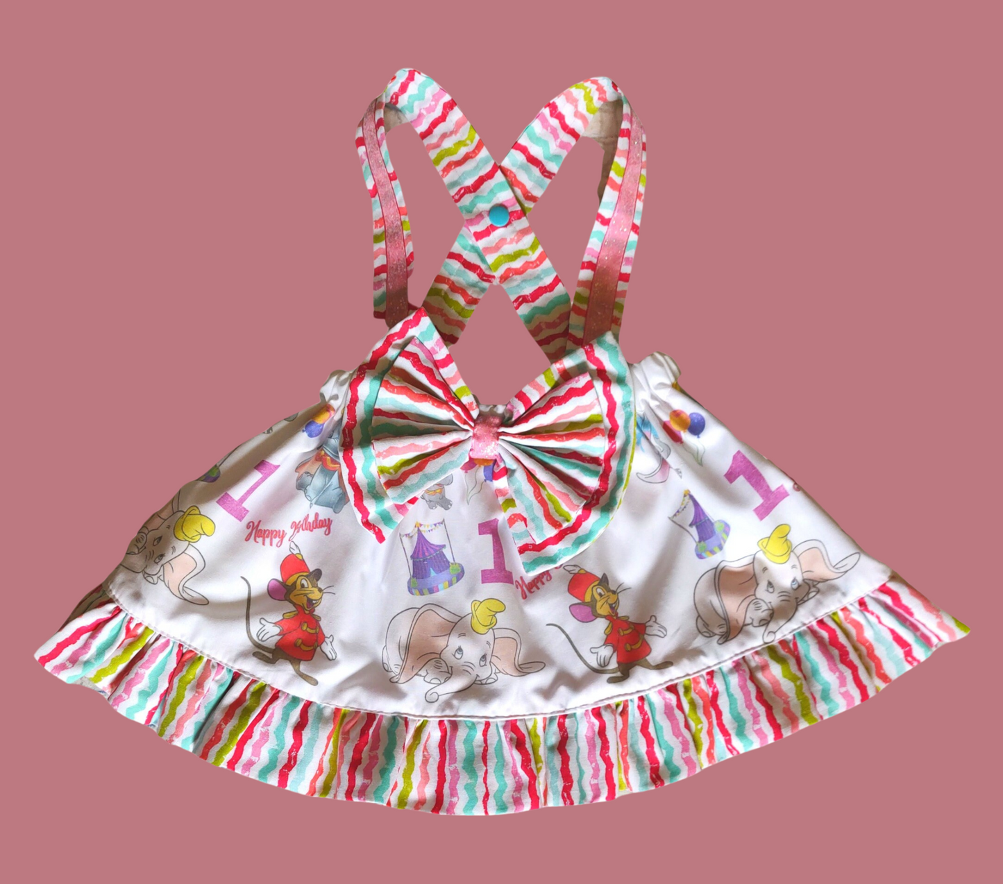 Dumbo - Custom Theme Party | Skirt-Straps Suspenders/Skirt and Head Bow