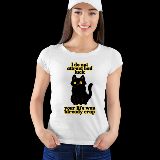 Black ''Lucky'' Cat | T-shirt Personalized, Unisex