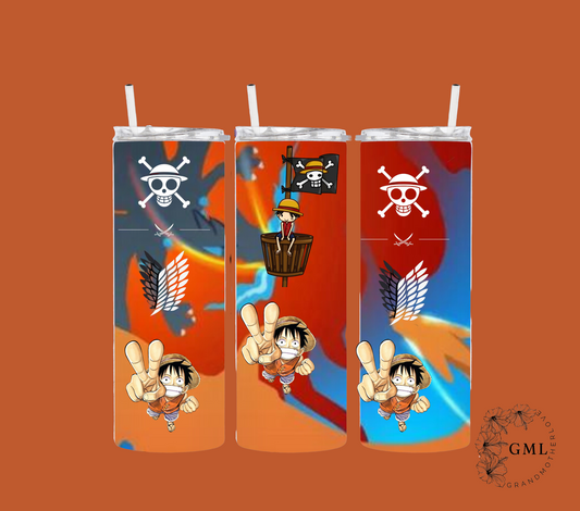 One Piece Anime 2 | Personalized Tumbler With Lid and Straw