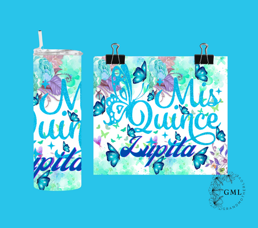 Quinceañera Butterflies | Personalized Tumbler