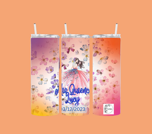 Quinceañera Flowers | Personalized Tumbler 20onz