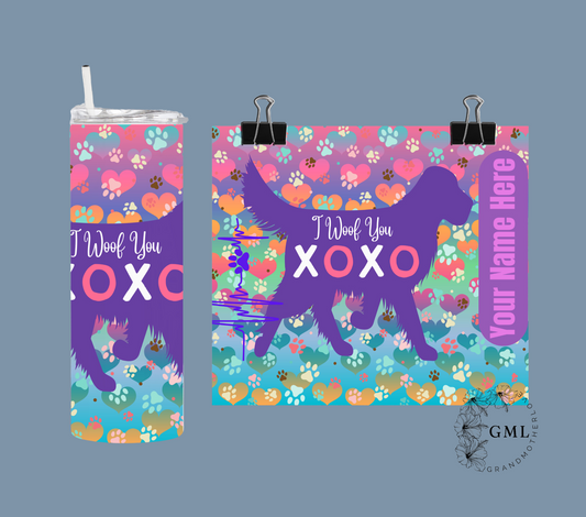 I Woof You 2 - Valentine | Personalized Tumbler