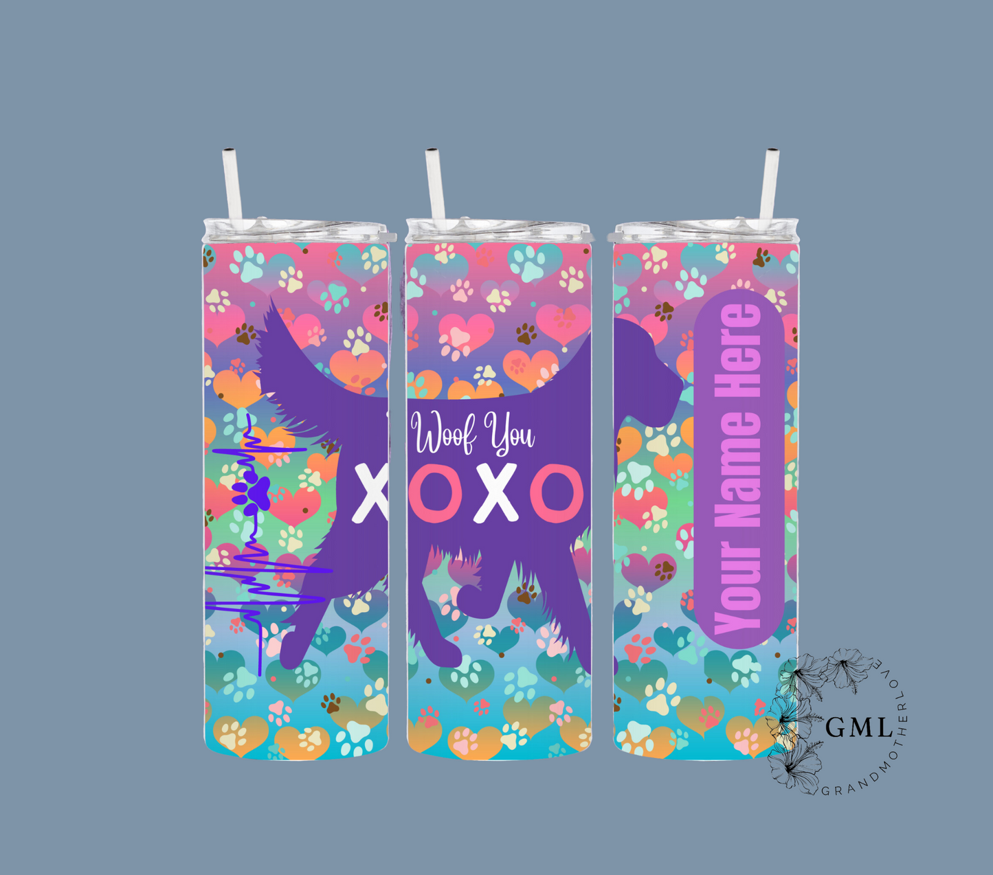 I Woof You 2 - Valentine | Personalized Tumbler