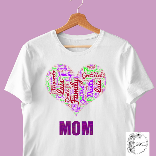 Mama with Family Names, Heart | Personalized