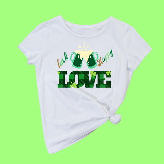 St. Patrick's Day | T-shirt  ''Happy/Luck/Love'' -  Unisex