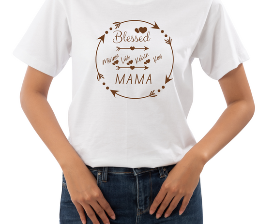 MAMA Shirt with Kids Names, Blessed | Personalized