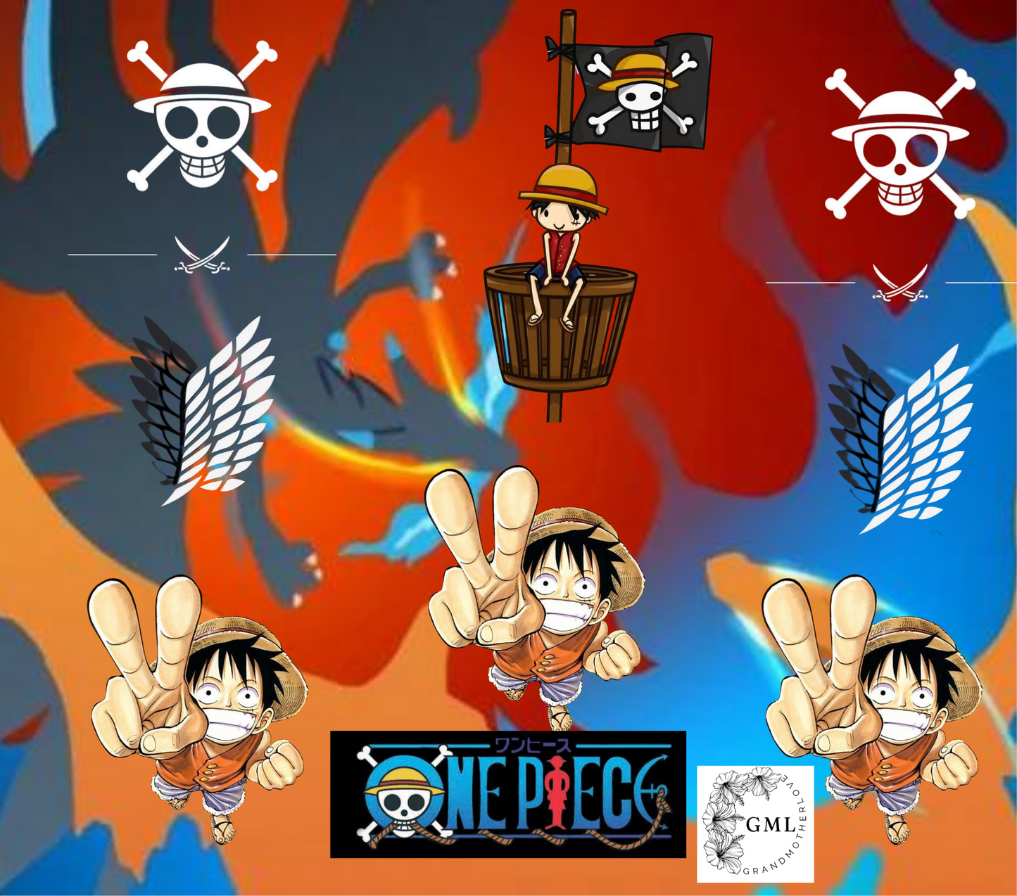 One Piece Anime | Tumbler + PNG File